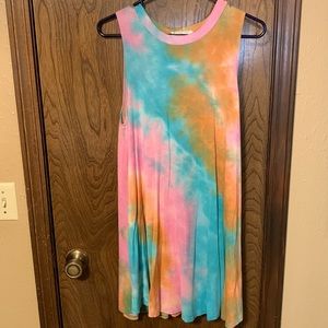 Audrey 3+1 Tie-dye Sleeveless T-shirt Dress, Small